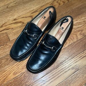 Gucci Black Leather Horsebit Loafers Men's Dress Shoes Size 11.5 D